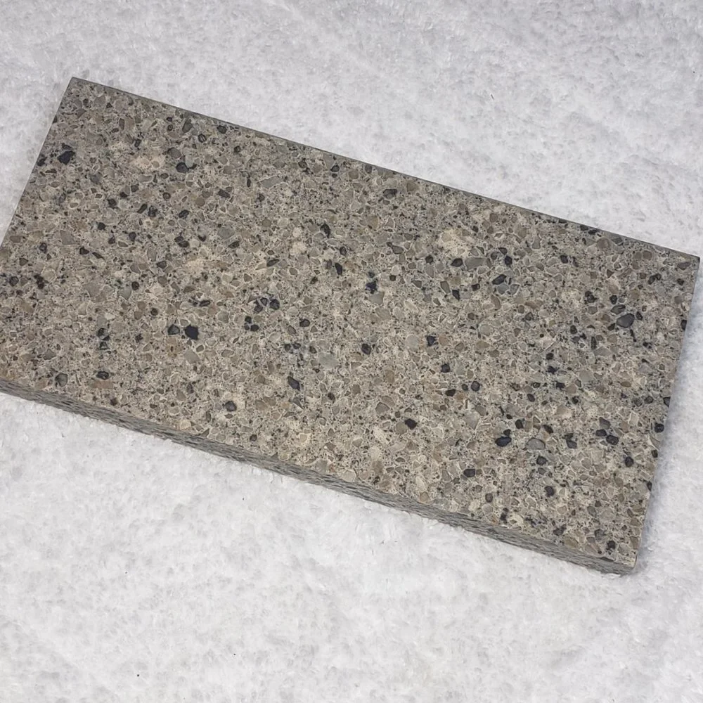 Quartz Stone Cutting Board cheese sushi charcuterie tray 5x10 tan black chip